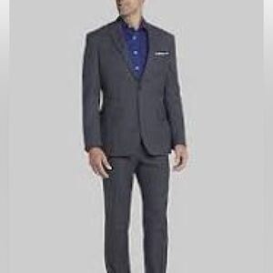 Men’s G Manzoni Sz 42 Drop 6S Italian grey stripes formal business pants suit